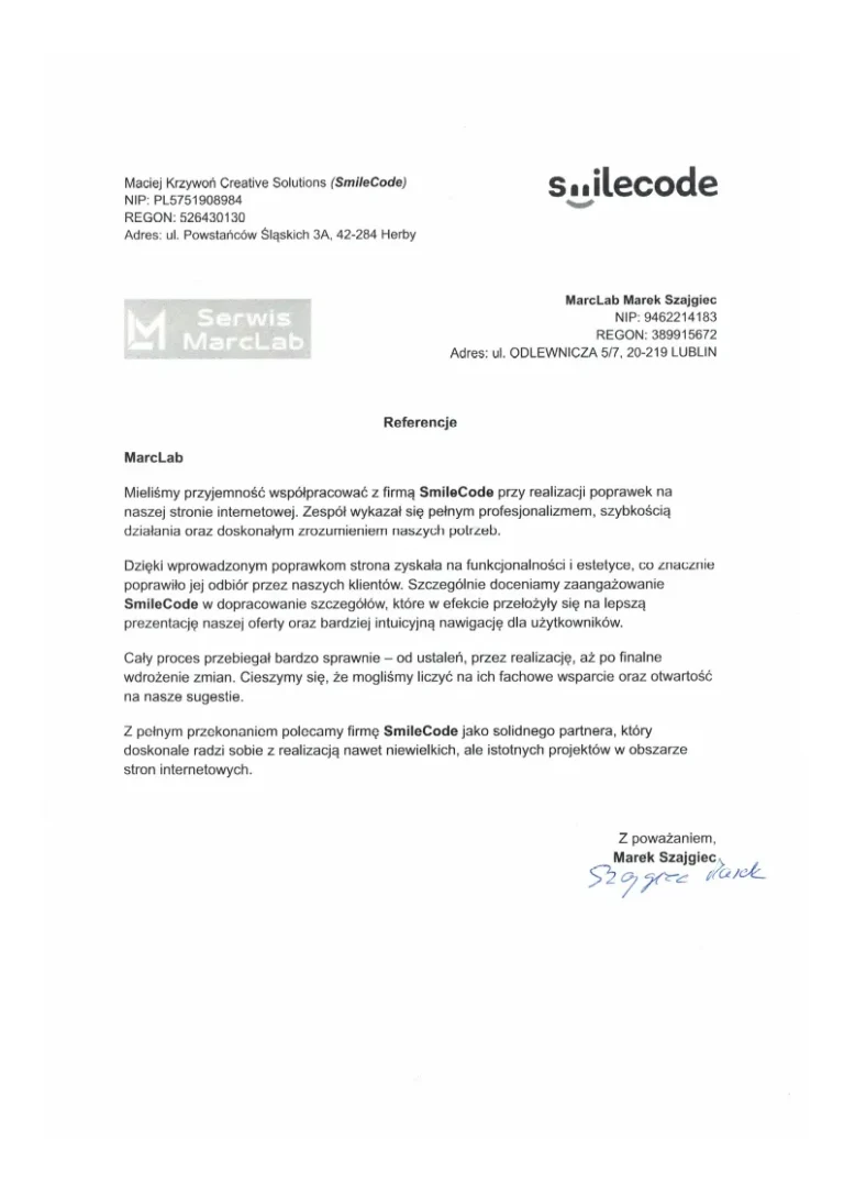 tworzenie stron internetowych
